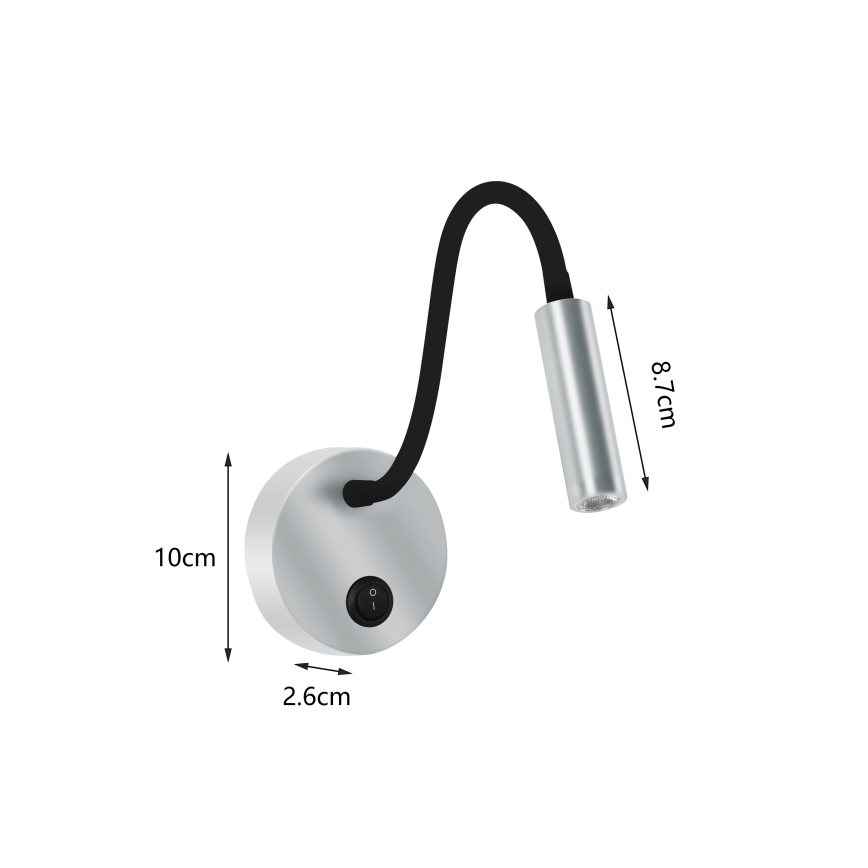 Brilagi - LED Joustava seinävalaisin MAYA LED/3W/230V 4000K hopea