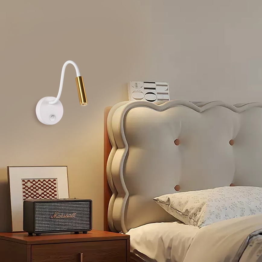 Brilagi - LED Joustava seinävalaisin MAYA LED/3W/230V 4000K valkoinen/kulta