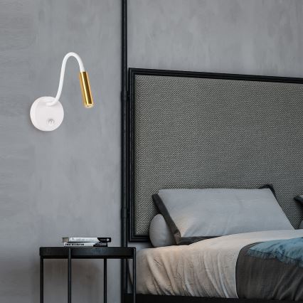 Brilagi - LED Joustava seinävalaisin MAYA LED/3W/230V 4000K valkoinen/kulta