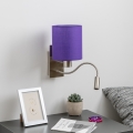 Brilagi - LED Joustava seinävalaisin NUBILA 1xE27/25W/230V + LED/3W mattakromi/violetti