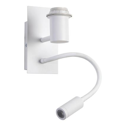 Brilagi - LED-joustava seinävalaisin NUBILA 1xE27/25W/230V + LED/3W valkoinen/vaaleanharmaa