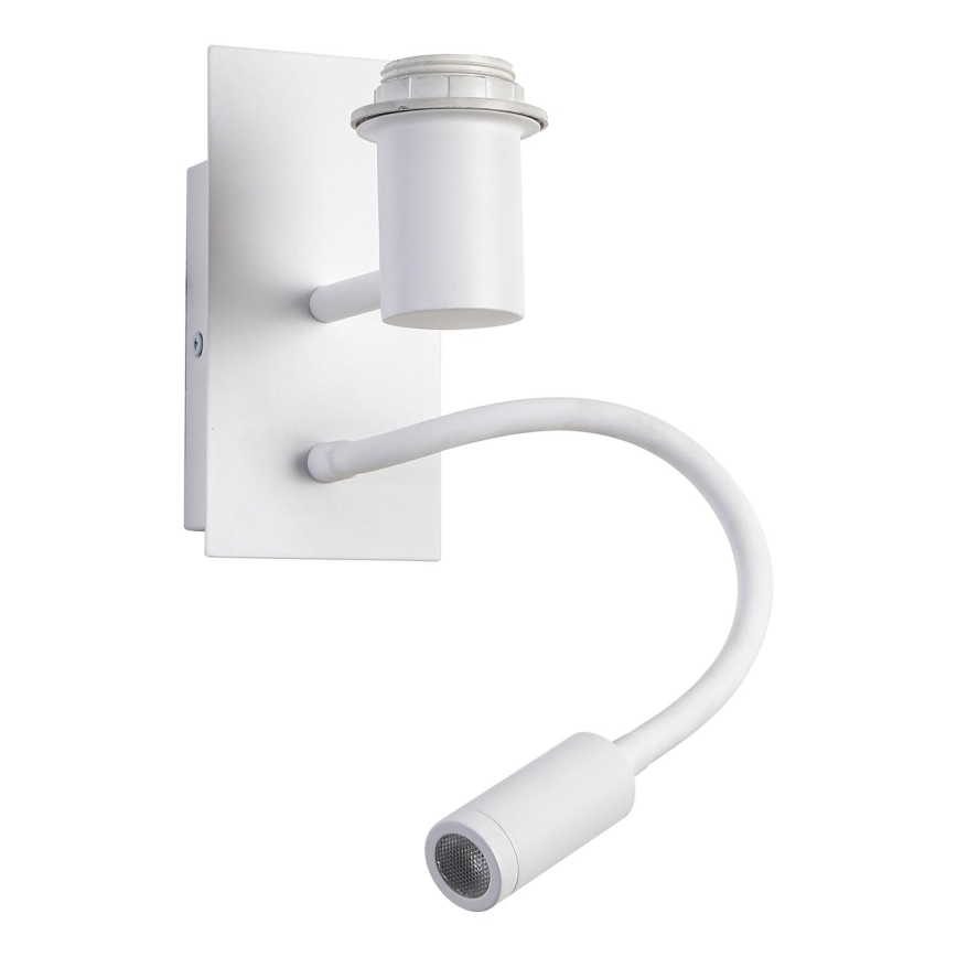 Brilagi - LED-joustava seinävalaisin NUBILA 1xE27/25W/230V + LED/3W valkoinen/vaaleanharmaa