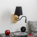 Brilagi - LED Joustava seinävalaisin NUBILA WOOD 1xE27/25W/230V + LED/3W tammi/musta