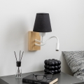 Brilagi - LED Joustava seinävalaisin NUBILA WOOD 1xE27/25W/230V + LED/3W tammi/musta