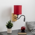 Brilagi - LED Joustava seinävalaisin NUBILA WOOD 1xE27/25W/230V + LED/3W tammi/Pompeilainen punainen