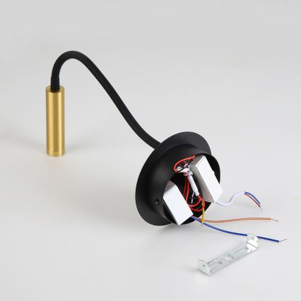 Brilagi - LED Joustava seinävalaisin USB-portilla MAYA LED/3W/230V 4000K musta/kulta