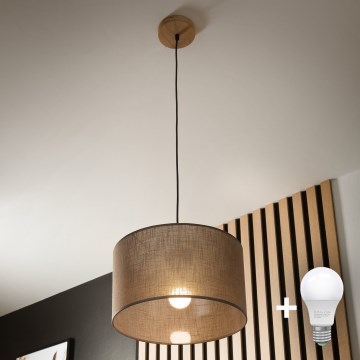 Brilagi - LED Kattokruunu johdossa ANTHONY 1xE27/60W/230V tammi/ruskea