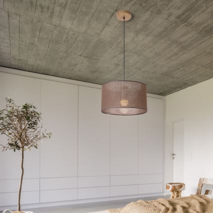 Brilagi - LED Kattokruunu johdossa ANTHONY 1xE27/60W/230V tammi/ruskea