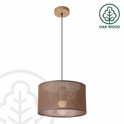 Brilagi - LED Kattokruunu johdossa ANTHONY 1xE27/60W/230V tammi/ruskea