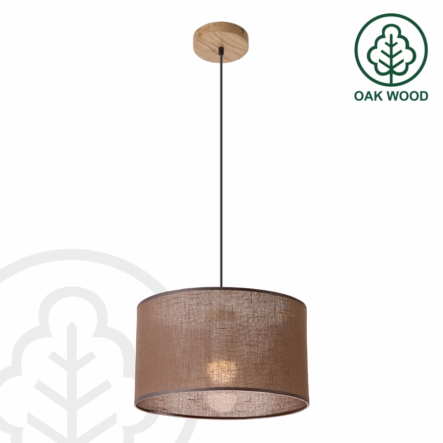 Brilagi - LED Kattokruunu johdossa ANTHONY 1xE27/60W/230V tammi/ruskea