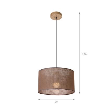 Brilagi - LED Kattokruunu johdossa ANTHONY 1xE27/60W/230V tammi/ruskea