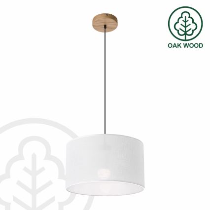 Brilagi - LED Kattokruunu johdossa ANTHONY 1xE27/60W/230V tammi/valkoinen