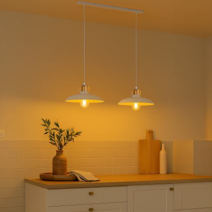 Brilagi - LED Kattokruunu johdossa FLAMENGO 2xE27/60W/230V valkoinen