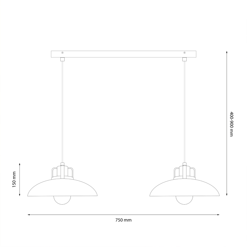 Brilagi - LED Kattokruunu johdossa FLAMENGO 2xE27/60W/230V valkoinen