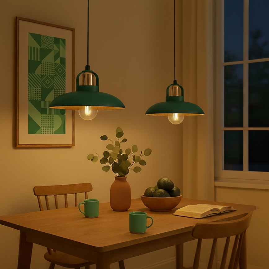 Brilagi - LED Kattokruunu johdossa FLAMENGO 2xE27/60W/230V vihreä