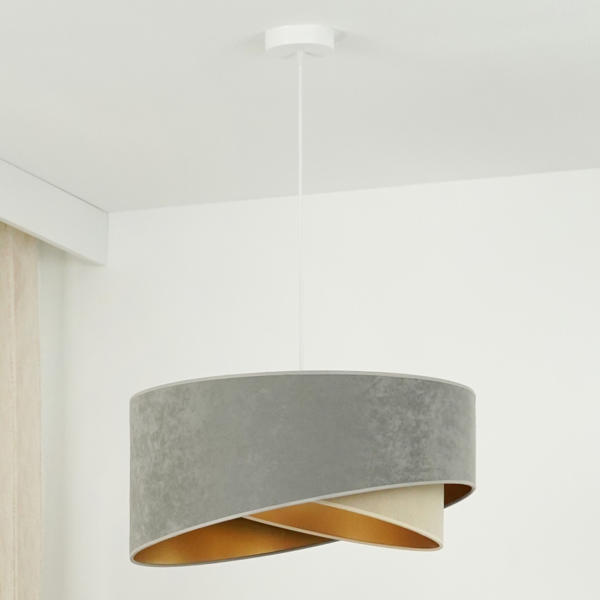 Brilagi - LED-kattokruunu johdossa LYRA 1xE27/15W/230V harmaa/beige/kulta