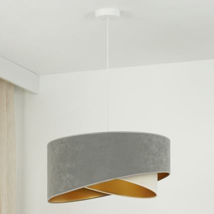 Brilagi - LED-kattokruunu johdossa LYRA 1xE27/15W/230V harmaa/kerma/kulta