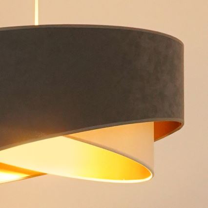 Brilagi - LED-kattokruunu johdossa LYRA 1xE27/15W/230V harmaa/kerma/kulta