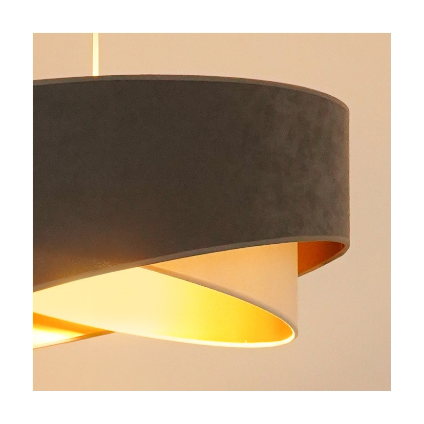 Brilagi - LED-kattokruunu johdossa LYRA 1xE27/15W/230V harmaa/kerma/kulta