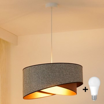 Brilagi - LED-kattokruunu johdossa LYRA 1xE27/15W/230V harmaa/kerma/kulta