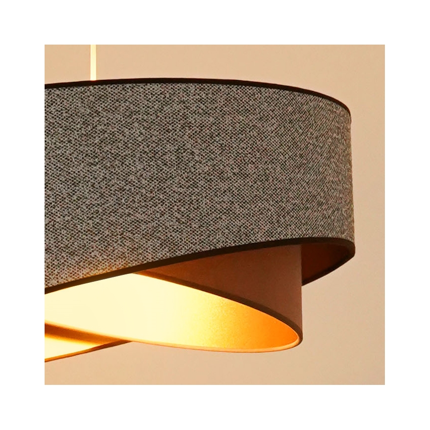 Brilagi - LED-kattokruunu johdossa LYRA 1xE27/15W/230V harmaa/kerma/kulta