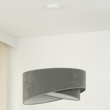 Brilagi - LED-kattokruunu johdossa LYRA 1xE27/15W/230V harmaa/valkoinen