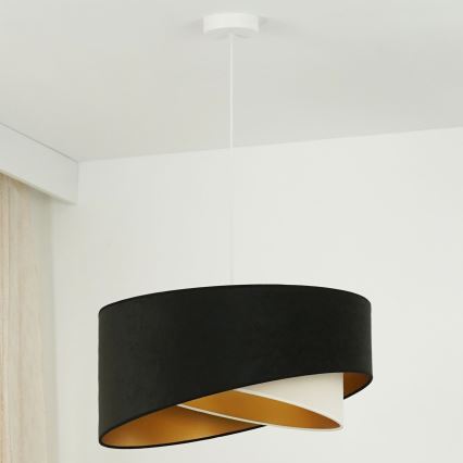 Brilagi - LED-kattokruunu johdossa LYRA 1xE27/15W/230V musta/kerma/kulta