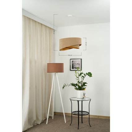 Brilagi - LED-kattokruunu johdossa LYRA 1xE27/15W/230V ruskea/kulta