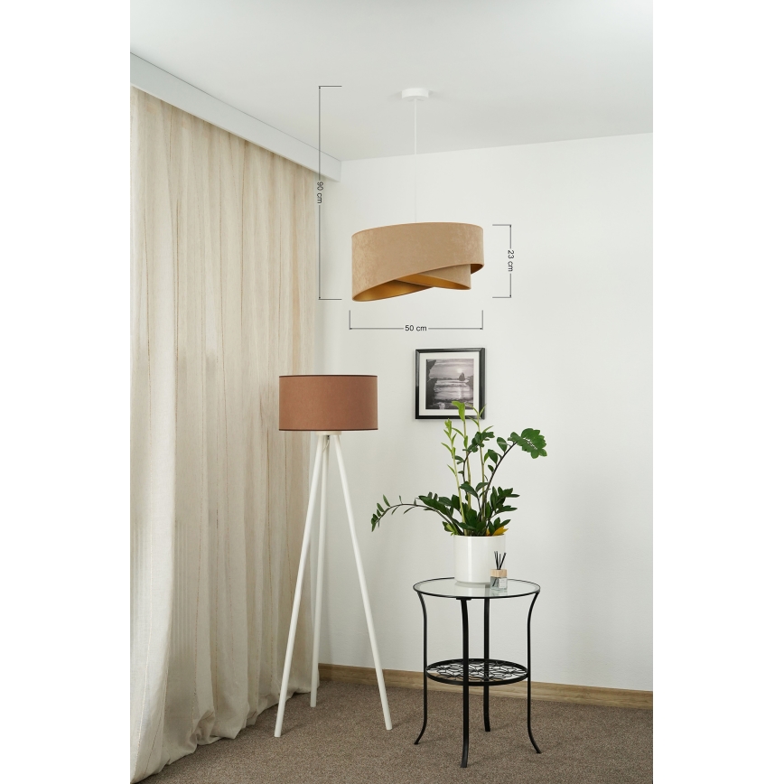 Brilagi - LED-kattokruunu johdossa LYRA 1xE27/15W/230V ruskea/kulta