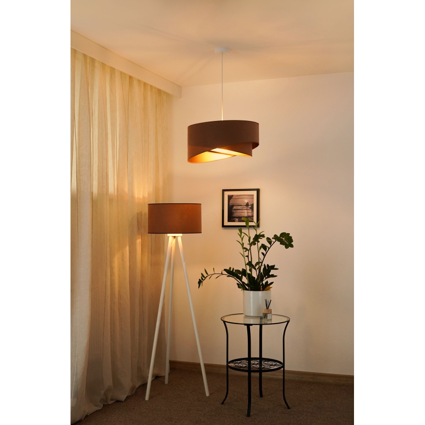 Brilagi - LED-kattokruunu johdossa LYRA 1xE27/15W/230V ruskea/kulta