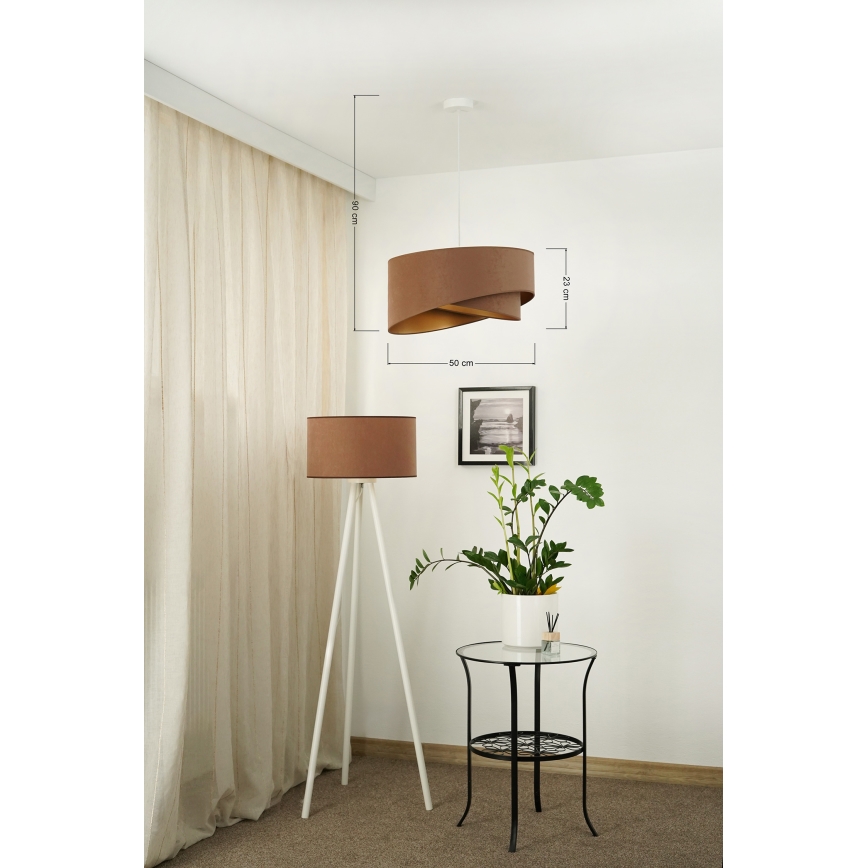 Brilagi - LED-kattokruunu johdossa LYRA 1xE27/15W/230V ruskea/kulta