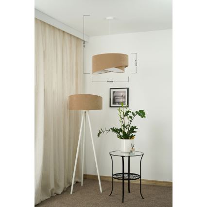 Brilagi - LED-kattokruunu johdossa LYRA 1xE27/15W/230V ruskea/valkoinen