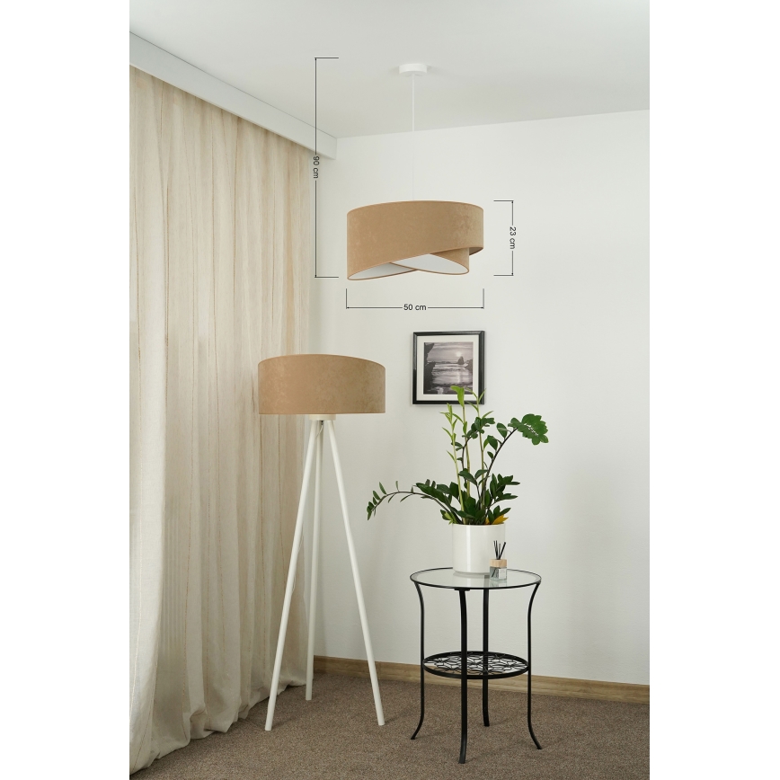 Brilagi - LED-kattokruunu johdossa LYRA 1xE27/15W/230V ruskea/valkoinen