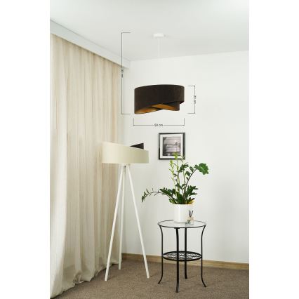 Brilagi - LED-kattokruunu johdossa LYRA 1xE27/15W/230V tummanruskea/kulta