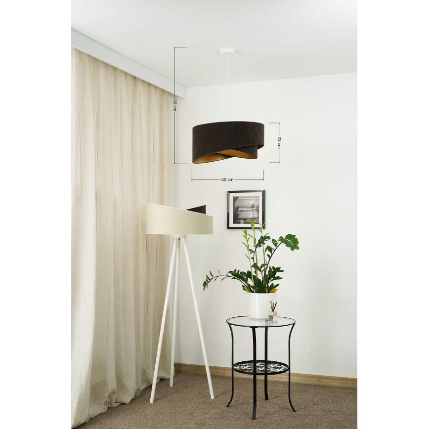 Brilagi - LED-kattokruunu johdossa LYRA 1xE27/15W/230V tummanruskea/kulta