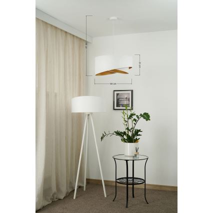 Brilagi - LED-kattokruunu johdossa LYRA 1xE27/15W/230V valkoinen/kulta