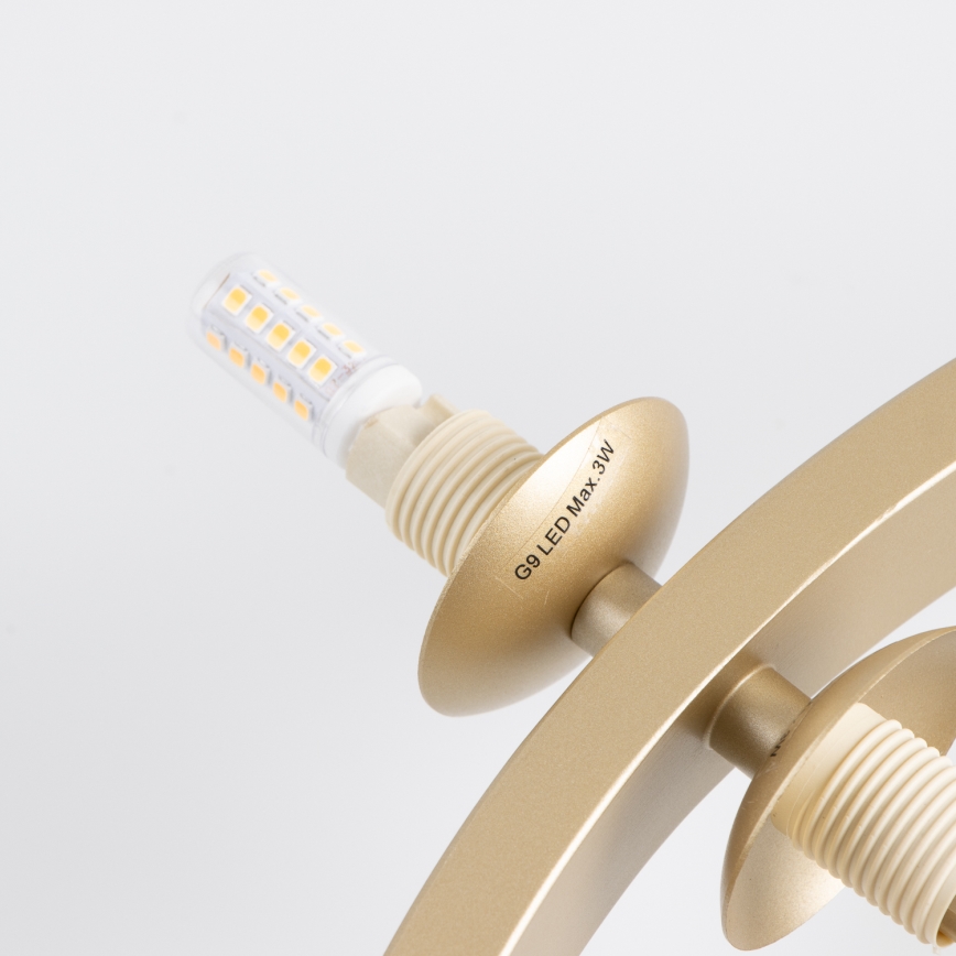 Brilagi - LED-kattokruunu johdossa MILLA 15xG9/3W/230V kulta