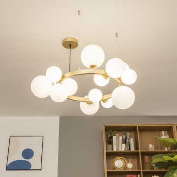 Brilagi - LED-kattokruunu johdossa MILLA 15xG9/3W/230V kulta/valkoinen