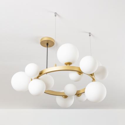 Brilagi - LED-kattokruunu johdossa MILLA 15xG9/3W/230V kulta/valkoinen