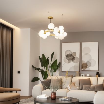 Brilagi - LED-kattokruunu johdossa MILLA 15xG9/3W/230V kulta/valkoinen