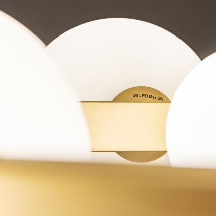 Brilagi - LED-kattokruunu johdossa MILLA 15xG9/3W/230V kulta/valkoinen