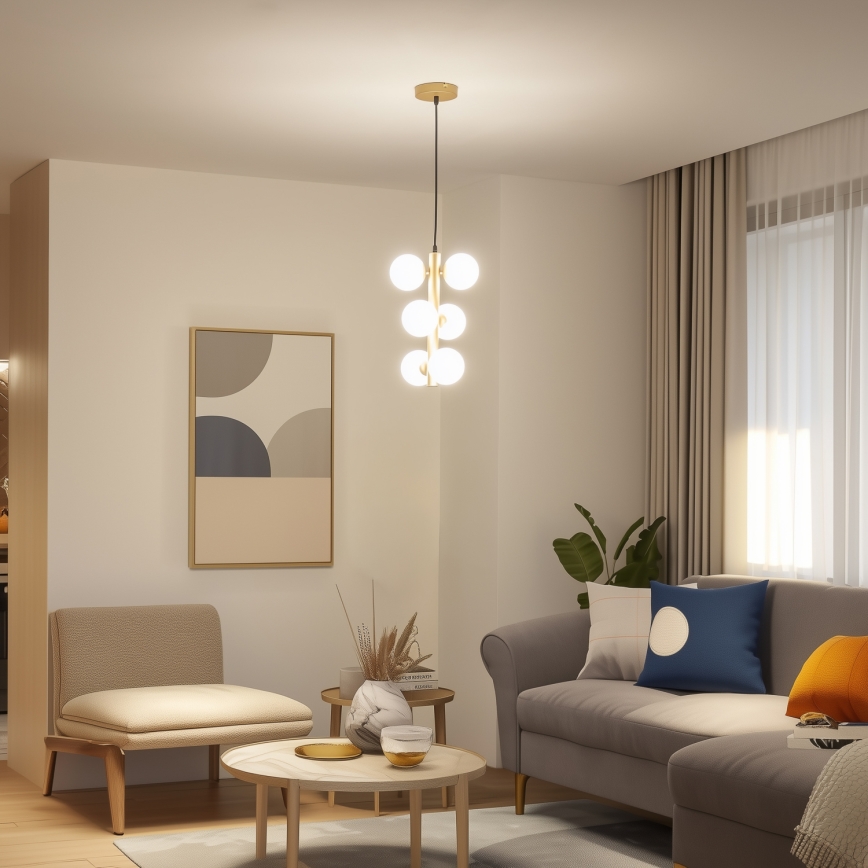 Brilagi - LED-kattokruunu johdossa MILLA 6xG9/3W/230V kulta/valkoinen