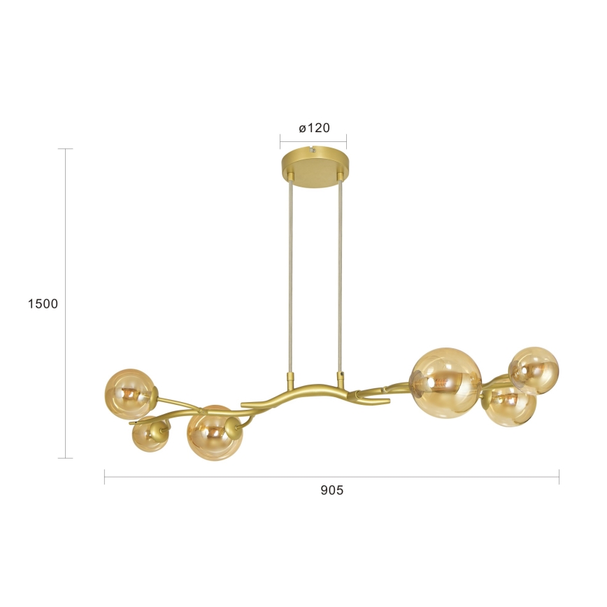 Brilagi - LED-kattokruunu johdossa MISTEL 6xG9/3W/230V kulta