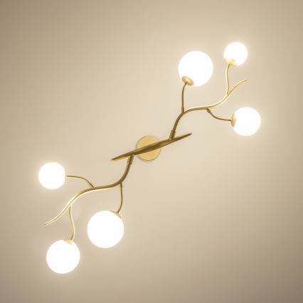 Brilagi - LED-kattokruunu johdossa MISTEL 6xG9/3W/230V kulta/valkoinen