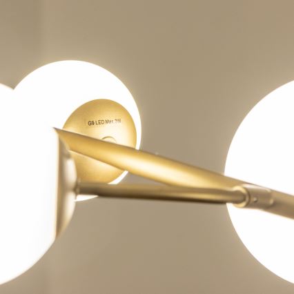Brilagi - LED-kattokruunu johdossa MISTEL 6xG9/3W/230V kulta/valkoinen