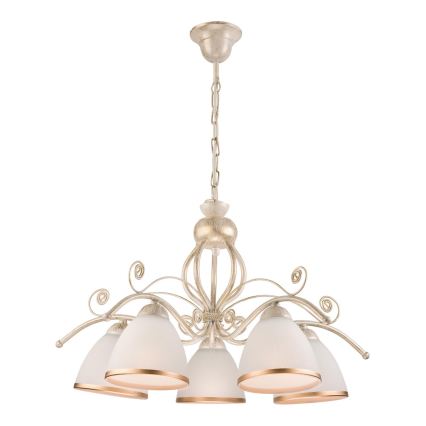 Brilagi - LED-kattokruunu ketjulla ANTICO 5xE27/60W/230V 3000K valkoinen patina