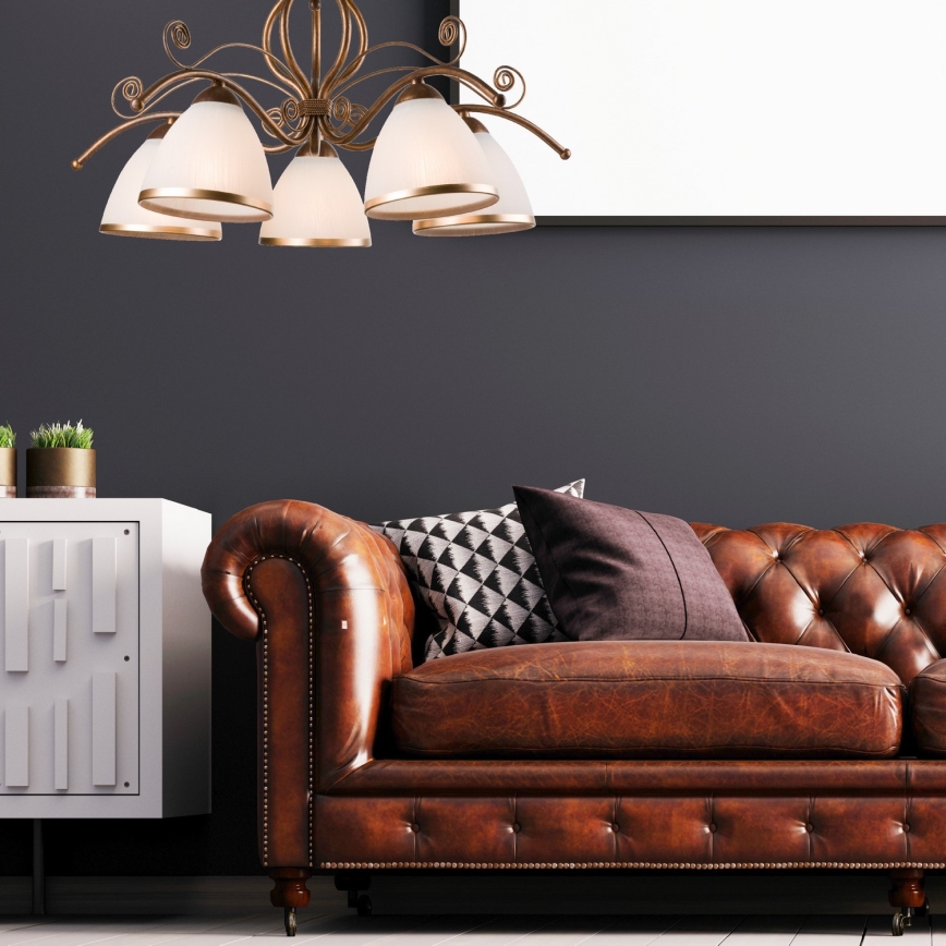 Brilagi - LED Kattokruunu ketjussa ANTICO 5xE27/60W/230V pronssi patina