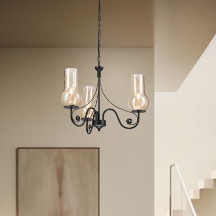 Brilagi - LED Kattokruunu ketjussa COTTAGE 3xE14/40W/230V musta/ruskea