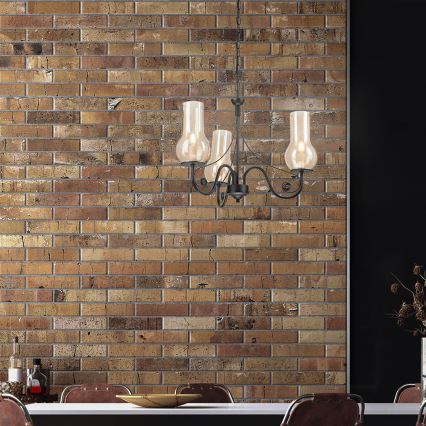 Brilagi - LED Kattokruunu ketjussa COTTAGE 3xE14/40W/230V musta/ruskea