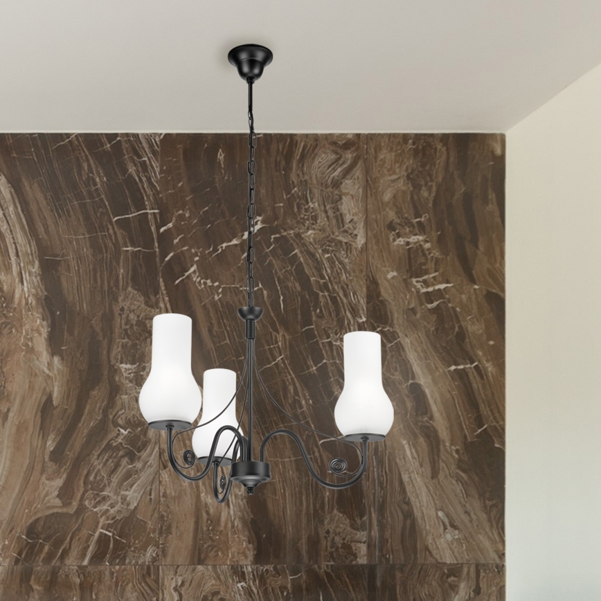 Brilagi - LED Kattokruunu ketjussa COTTAGE 3xE14/40W/230V musta/valkoinen